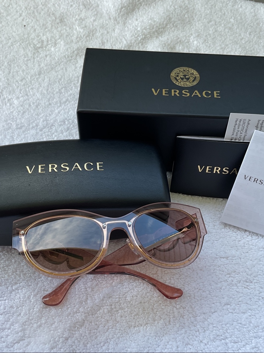 Versace Pink Gradient Cat-Eye Sunglasses